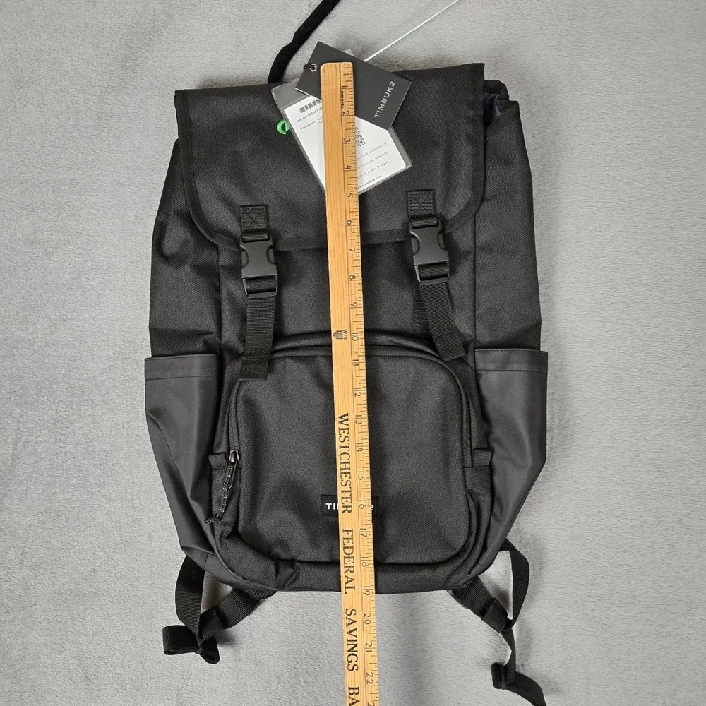 Timbuk2 City Compass Flap Backpack‎ Black Nylon Hiker Day Pack NWT